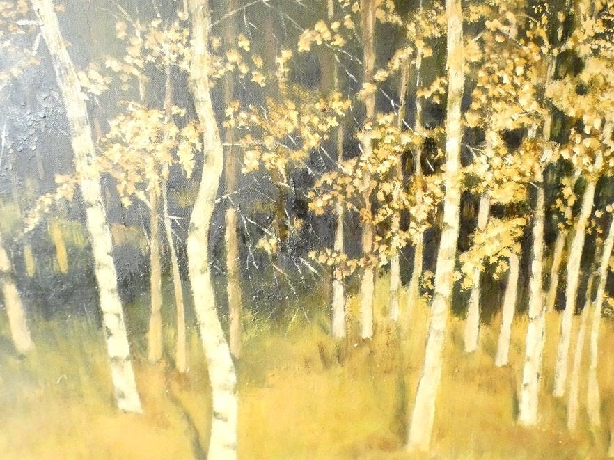 Forêt de bouleaux de Colpaert., Peinture à l'huile, Paysage, Signé, Enlèvement