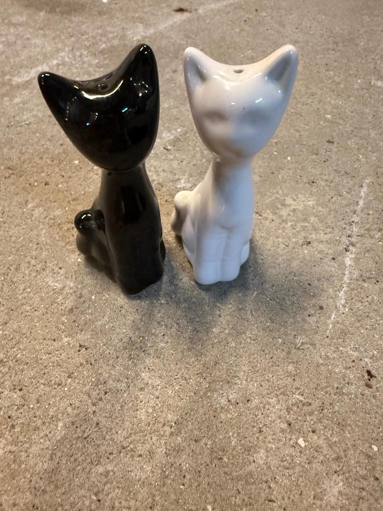 Salière/poivrière chat blanc et noir, Enlèvement ou Envoi