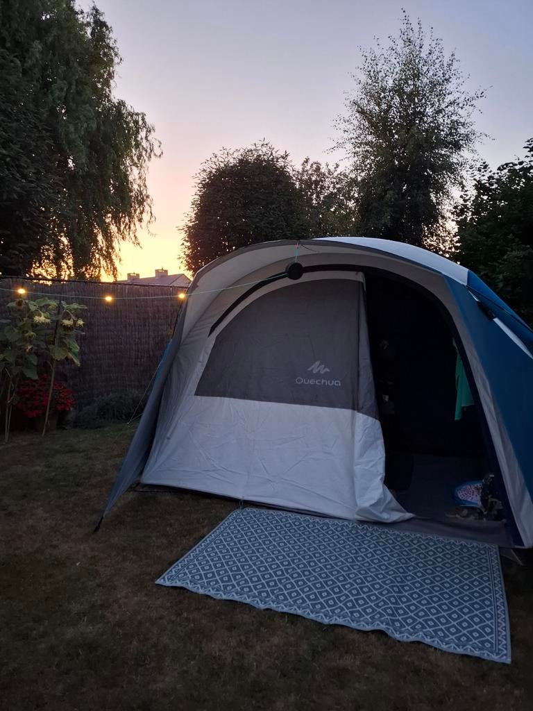 Familietent Air seconds 5.2 Fresh and Black - Decathlon, Caravans en Kamperen, Tenten, Ophalen, Gebruikt, Tot en met 2