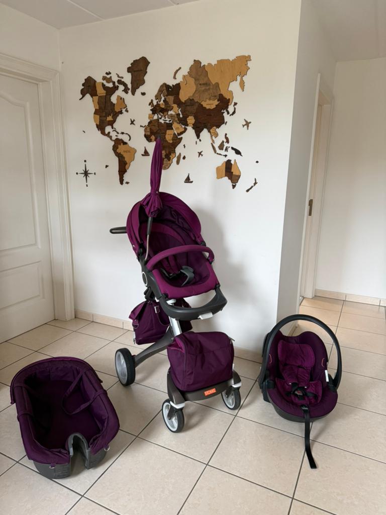 Stokke Xplory 3-in-1 kinderwagen + isofix-basis, Kinderen en Baby's, Met autostoeltje, Zo goed als nieuw, Ophalen, Kinderwagen
