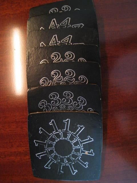 Set van 7 onderleggers voor glazen, vierkant 9x9cm, Verzamelen, Ophalen