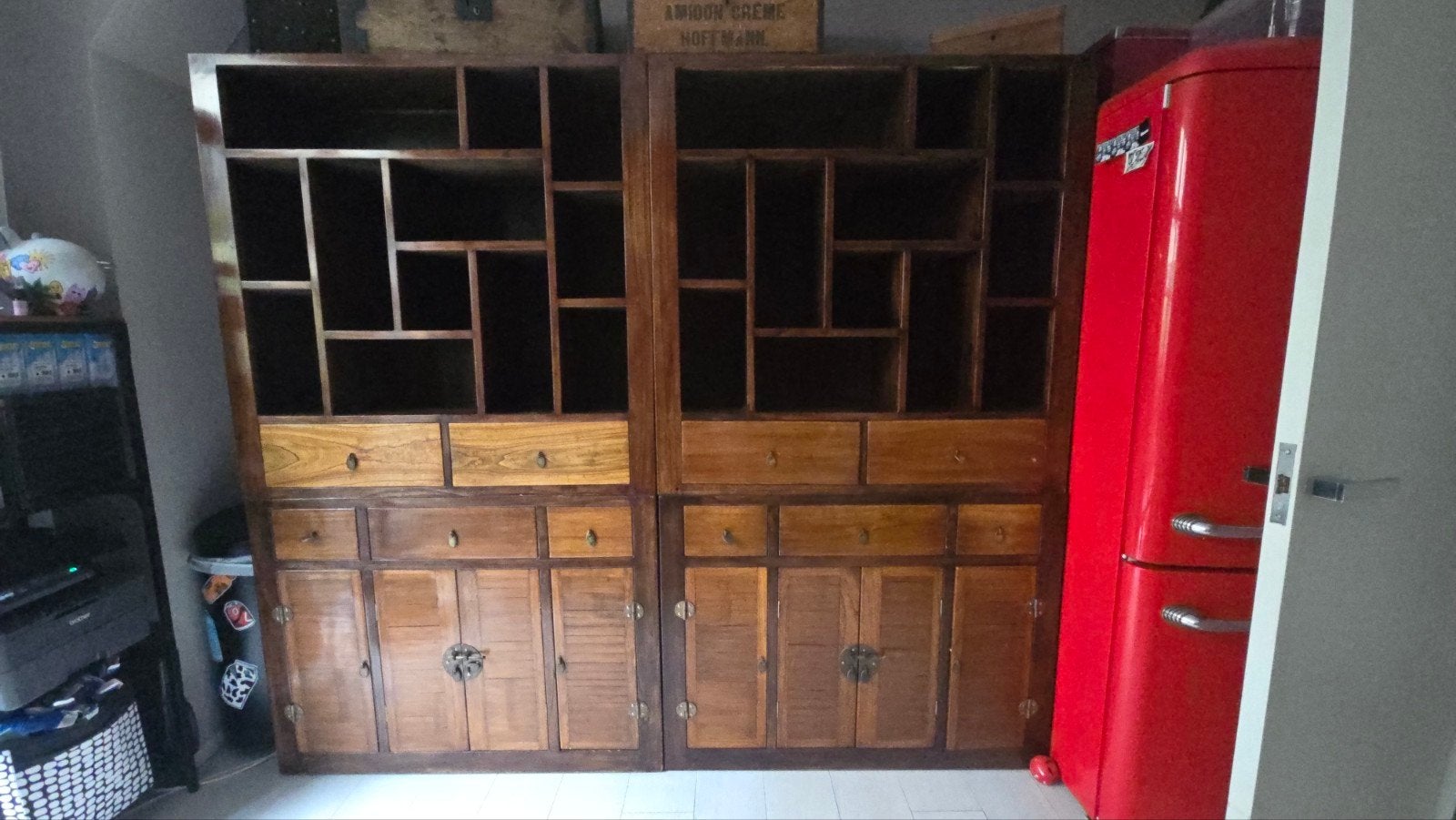 Paire de bibliothèque/ meuble de rangement de style asiatiqu, Enlèvement