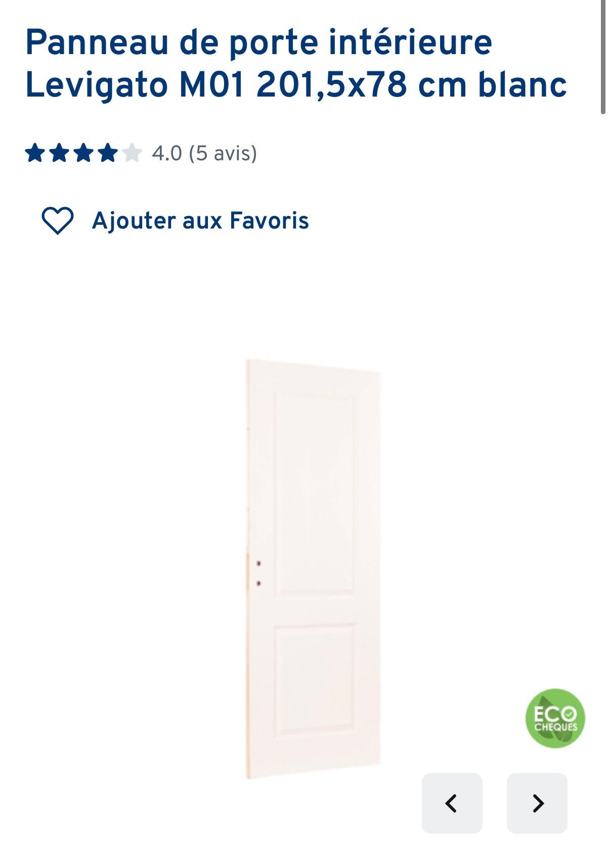 4 Portes intérieur à peindre - Levigato 201,5x78 cm blanc, Enlèvement, Comme neuf