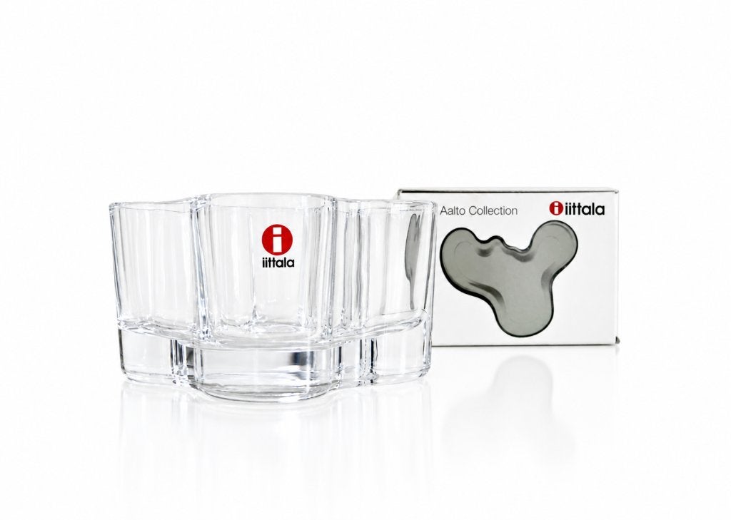 1 X Alvar Aalto Iittala kandelaar / Theelichthouder, Enlèvement ou Envoi, Comme neuf, Verre, Chandelier