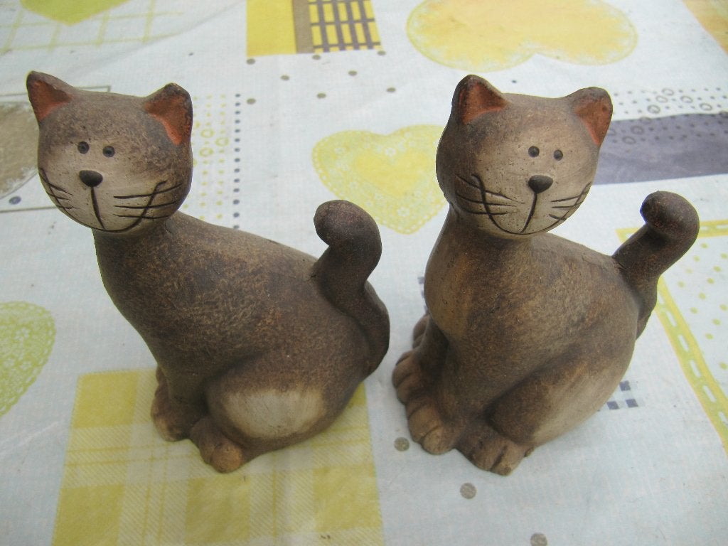 Duo katjes in steen., Ophalen of Verzenden, Nieuw, Dier