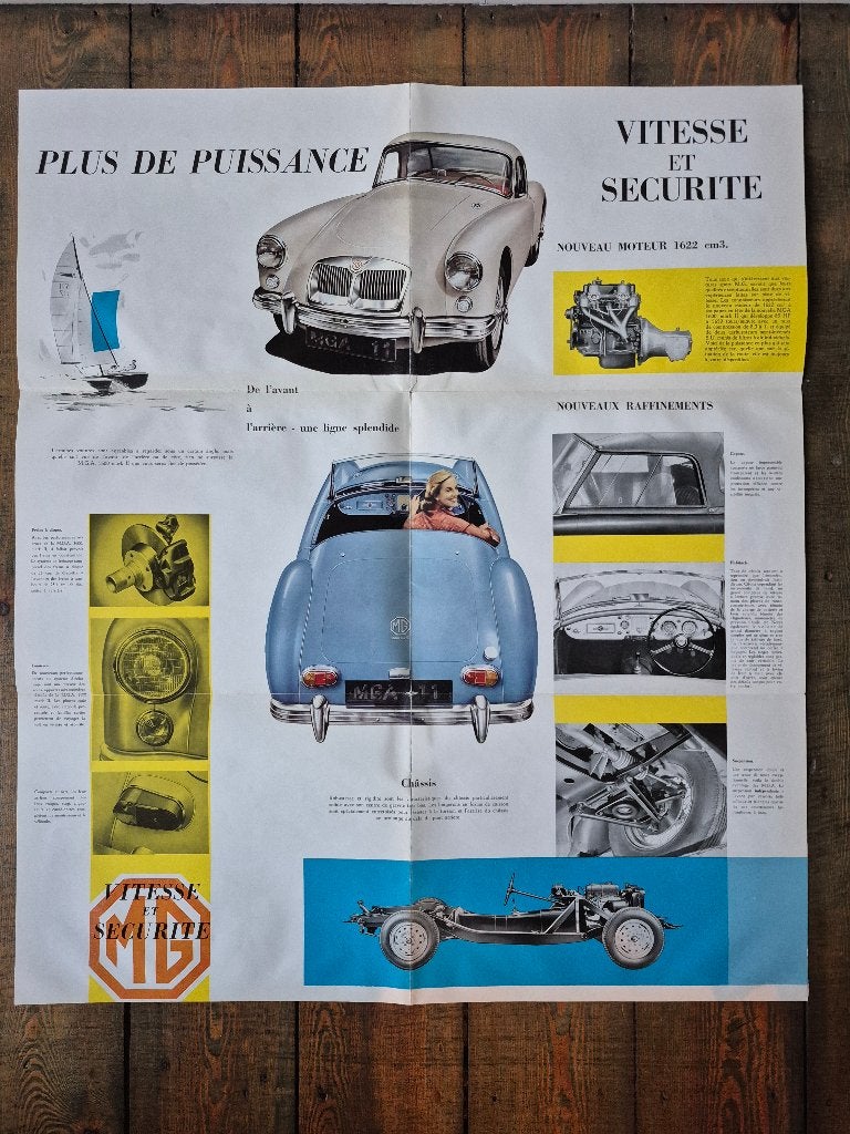MG A Brochure Reclameposter, Ophalen of Verzenden