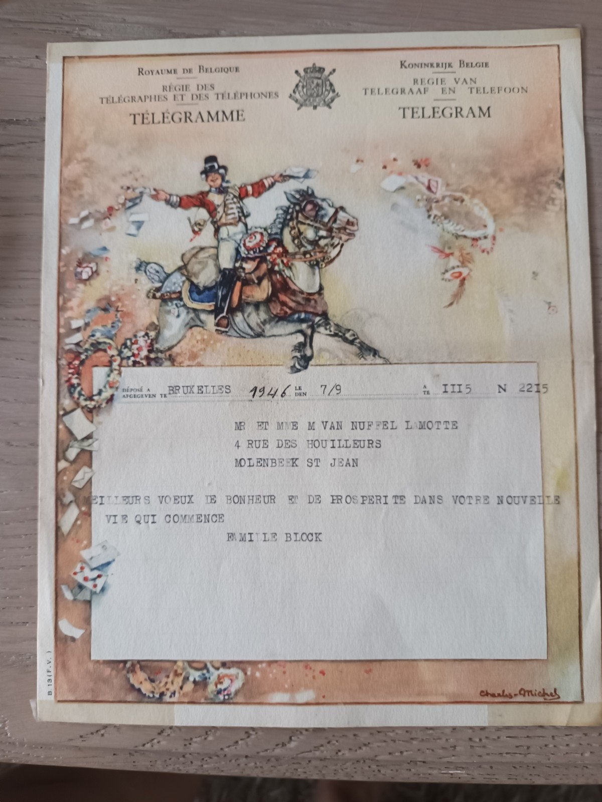 2 telegrams uit 1946, Verzamelen, Ophalen of Verzenden