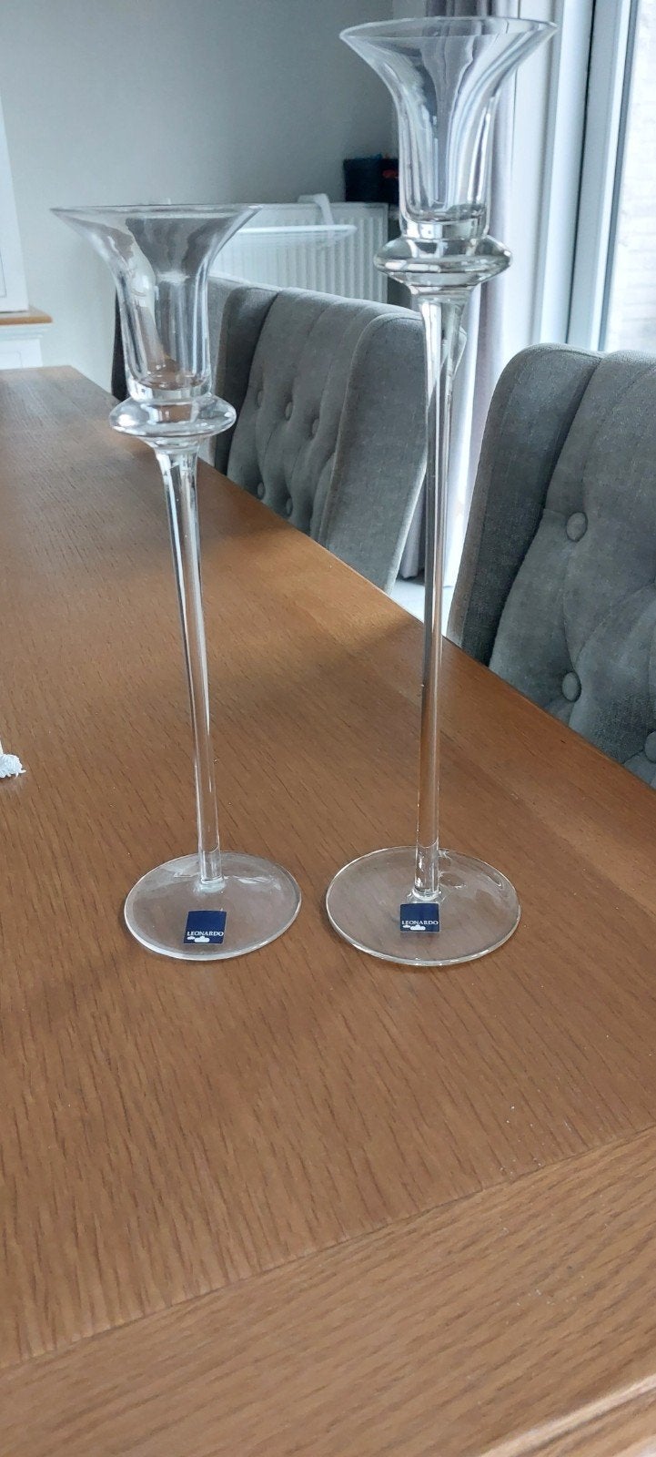 2 kandelaars Leonardo, Ophalen, Zo goed als nieuw, Glas, Kandelaar