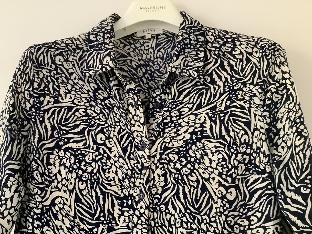 Blauw ecru  jurkje Kilky + ... - 40, Kleding | Dames, Ophalen of Verzenden, Zo goed als nieuw, Blauw