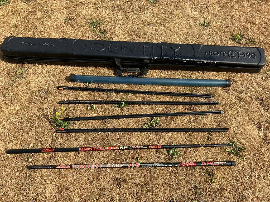 2 cannes Arca Contest Carp 500 5m avec sac, Enlèvement, Utilisé, Canne à lancer