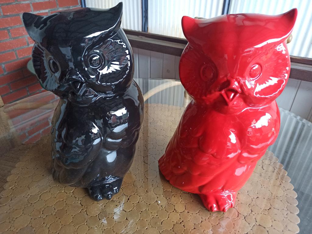 Uil in autolak, Ophalen, Nieuw, Kunststof, Dierenbeeld