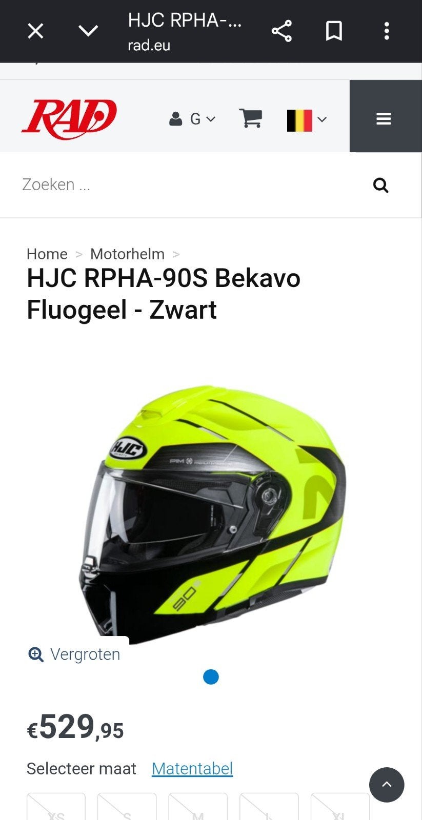 Helm RPHA 90S BUKAVO MAT FLUOGE3L - ZWART + sena intercom, Ophalen, S