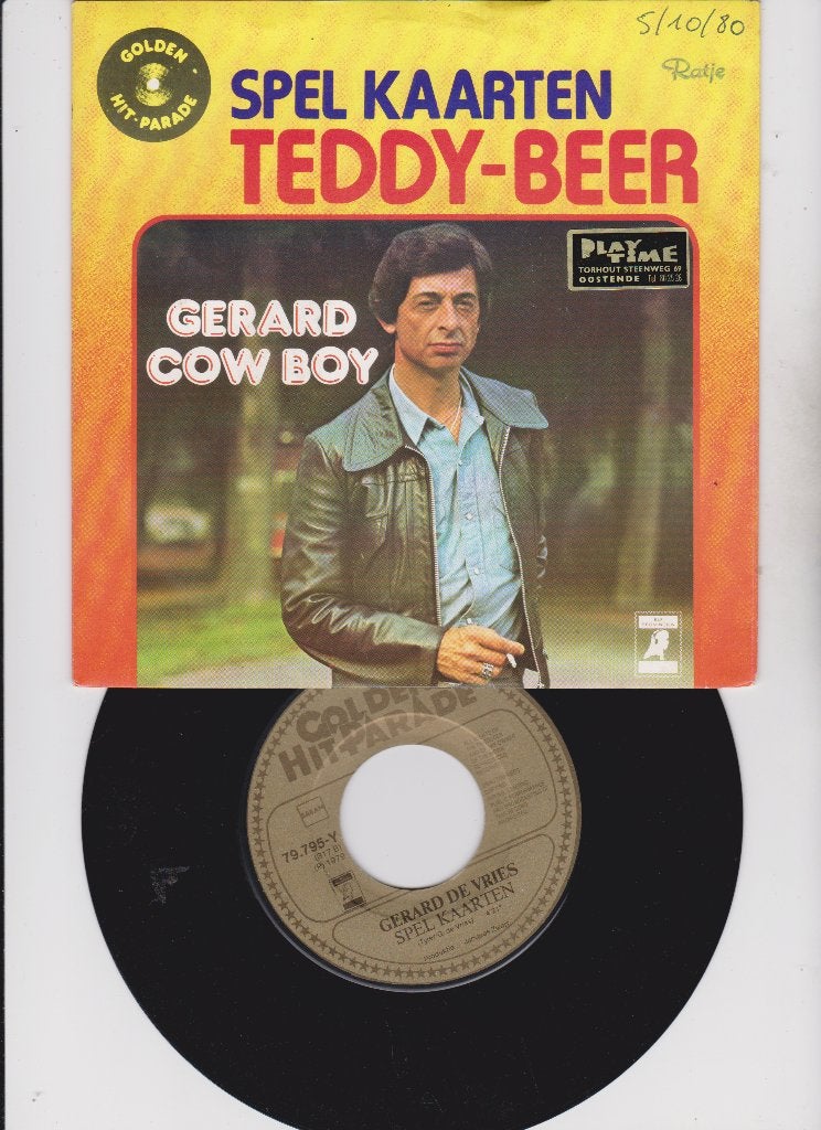Gerard De Vries - Spel Kaarten / Teddy Beer, Cd's en Dvd's, Fotohoes, 7 inch, Ophalen of Verzenden, Zo goed als nieuw