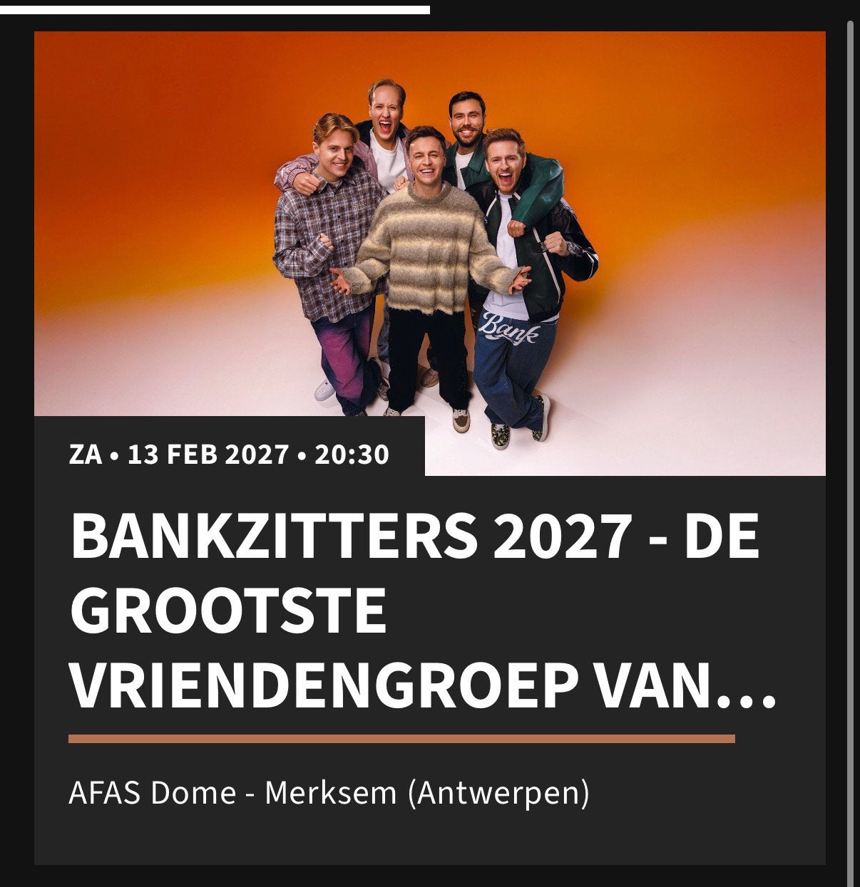 Golden cirkel bankzitters 13 februari, Tickets en Kaartjes, Eén persoon, Februari