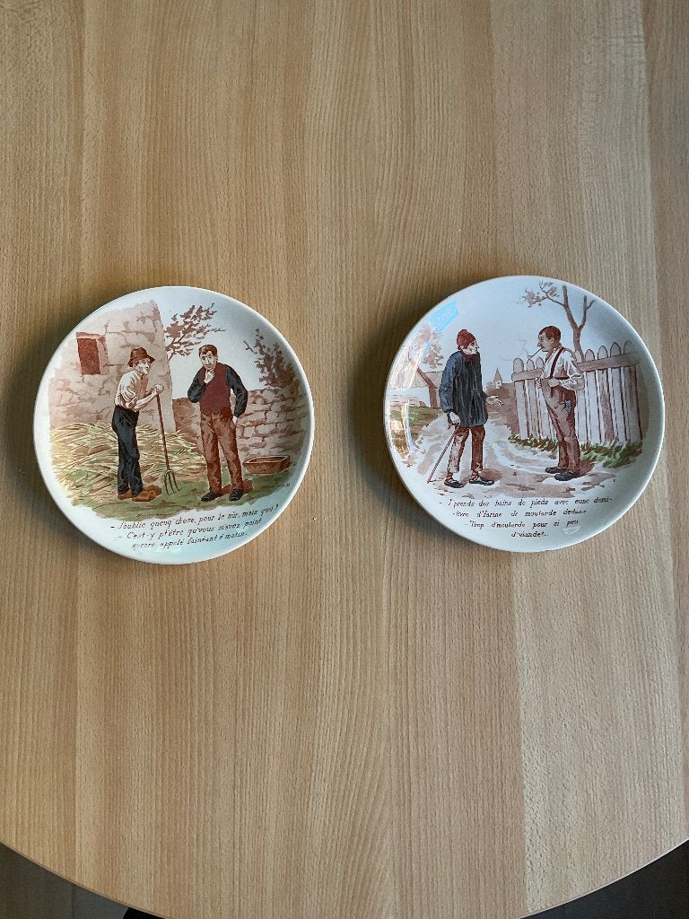 2 assiettes à thème porcelaine Sarreguemines, Enlèvement ou Envoi