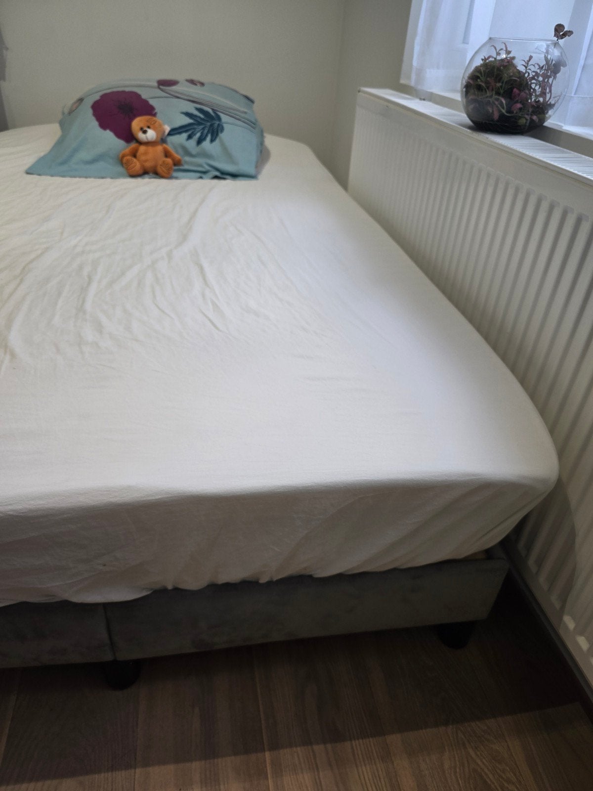 Bed met 3 matrassen, Ophalen, Grijs, 200 cm, 120 cm