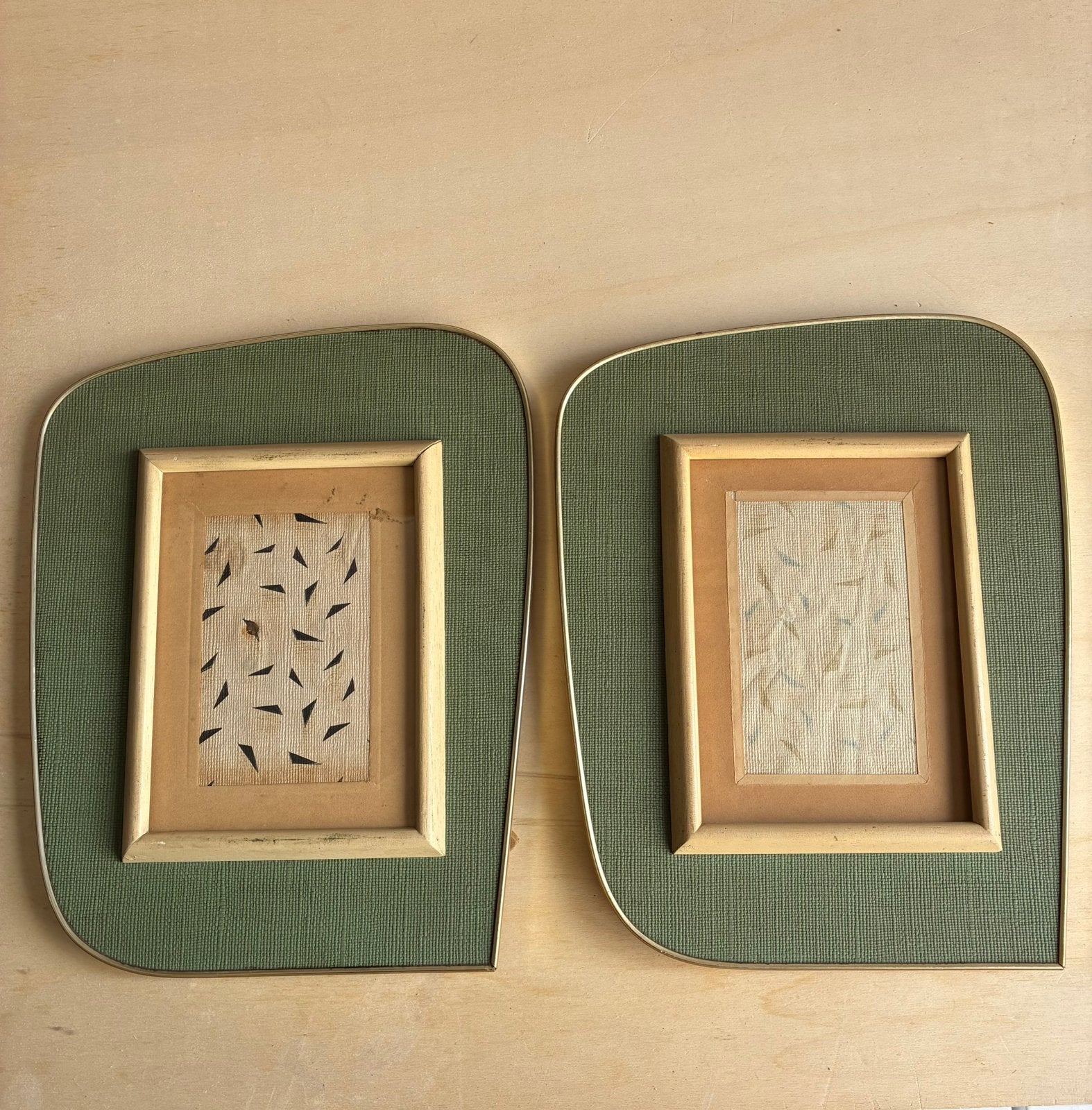 2 vintage Mid Century fotolijsten, Huis en Inrichting, 24 cm, Gebruikt, Ophalen of Verzenden, Overige materialen