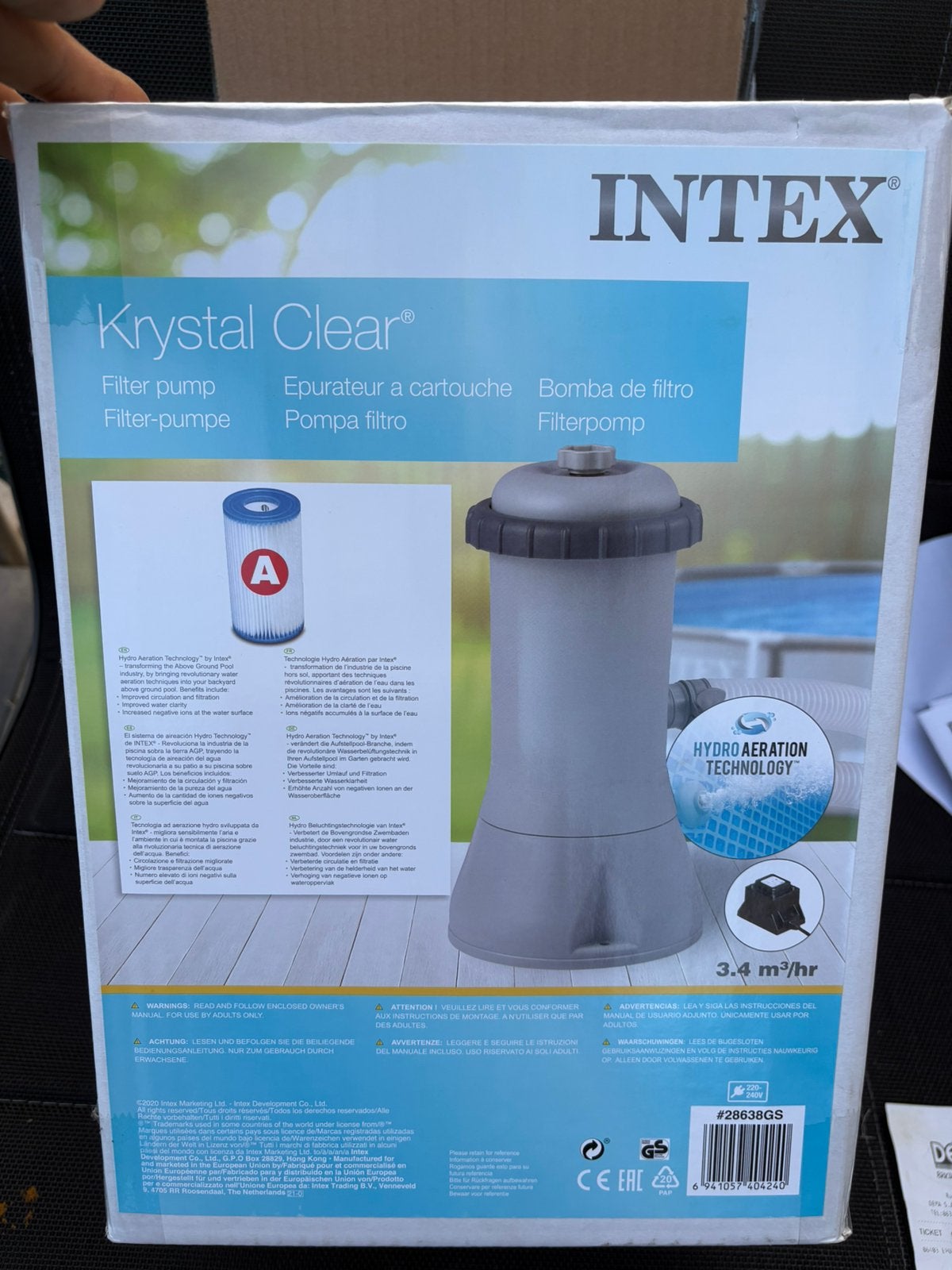 Pompe Intex Krystal Clear + cartouche Type A. garantie, Enlèvement, Comme neuf, Pompe