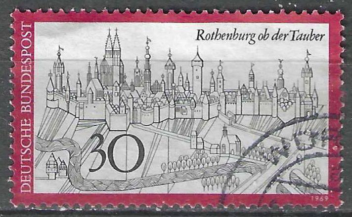 Allemagne Bundespost 1969 - Yvert 464 - Rothenburg (ST), Envoi, Affranchi