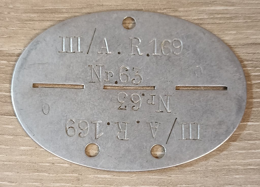 Plaque Allemande Artillerie-Regiment 169 100% Originale ww2, Collections, Enlèvement ou Envoi, Armée de terre, Autres types
