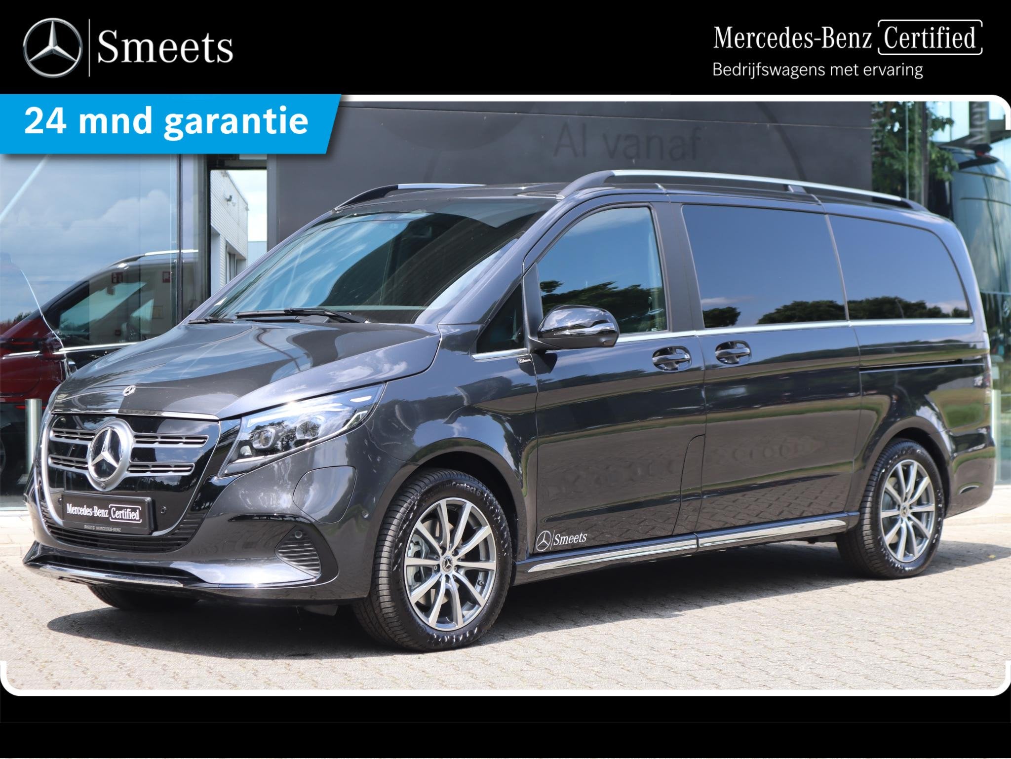 Mercedes-Benz EQV 300 L2 AVANT. 8 pers. (365km WLTP), Stof, Used 1. Bestelwagens met ervaring., Zwart, Sound system