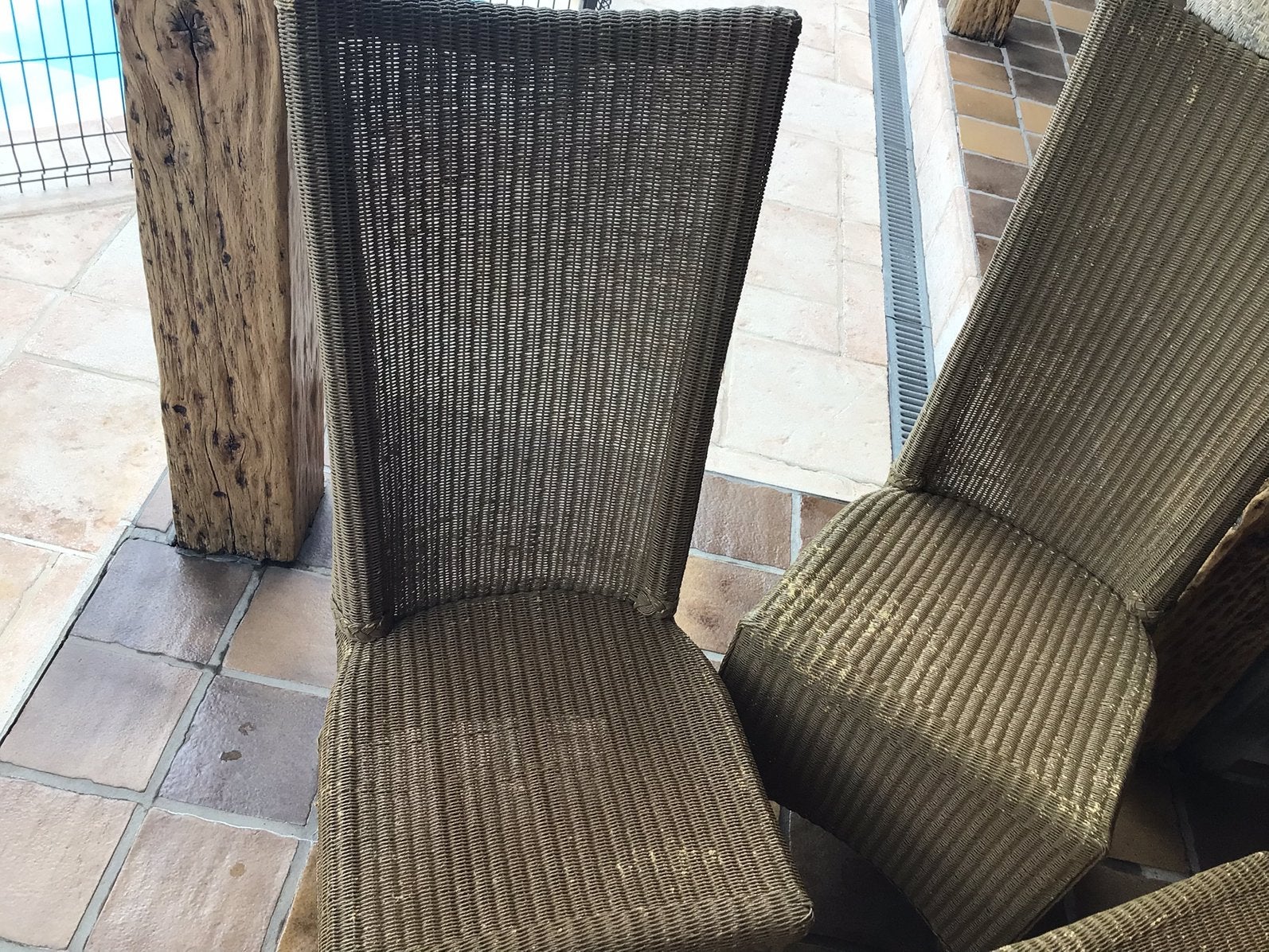 Rotanstoelen 4 st.voor 15€, Ophalen, Gebruikt, Bruin, Riet of Rotan