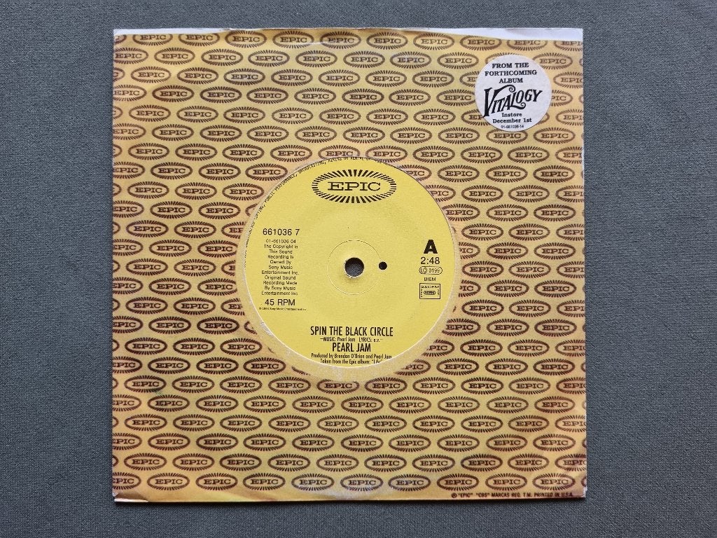 Pearl Jam – Spin The Black Circle (Vinyl 7” 1994), Enlèvement ou Envoi, 7 inch, Rock et Metal