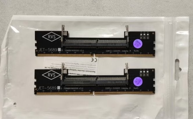 2x adapter Laptop DDR5 RAM naar SO DDR5 U-DIMM desktop, Computers en Software, Ophalen of Verzenden, Nieuw, DDR5, Desktop