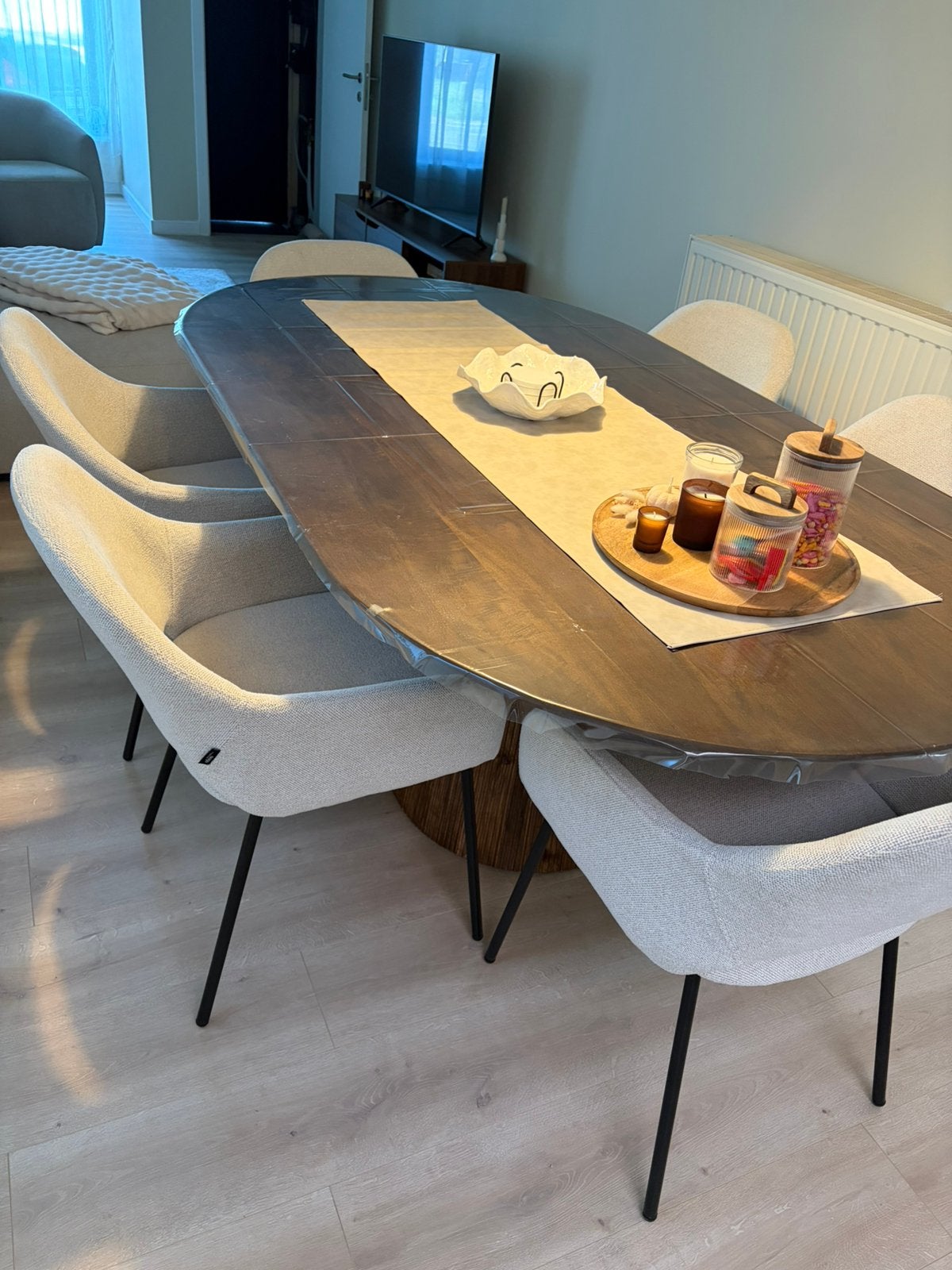Tafel en 6 stoelen te koop, Enlèvement, Comme neuf