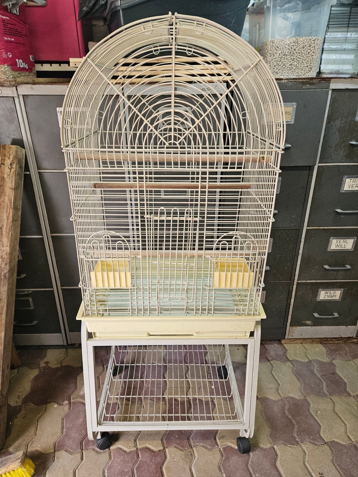 cage perroquet, Dieren en Toebehoren, Vogels | Hokken en Kooien, Ophalen, Gebruikt, Metaal, Vogelkooi