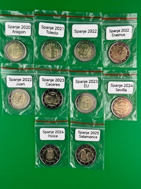 Verschillende UNC Herdenkingsmunten, Postzegels en Munten, Munten | Europa | Euromunten, Ophalen of Verzenden, 2 euro, Losse munt