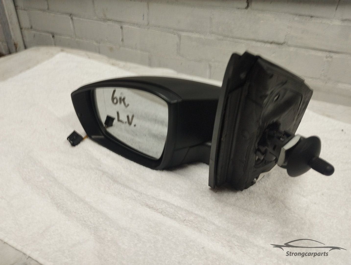 Buitenspiegel VW Polo 6R links handbediend zwart 6C1857507A, Gebruikt, -, Volkswagen, -