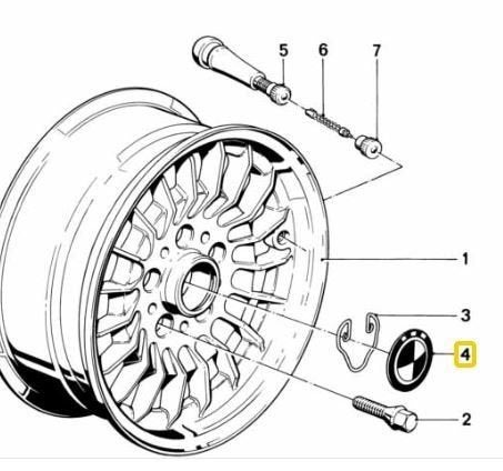 Naafembleem velgen oldtimer BMW 70 mm bollend 36131122132 11, Auto-onderdelen, -, Nieuw, Ophalen of Verzenden, -