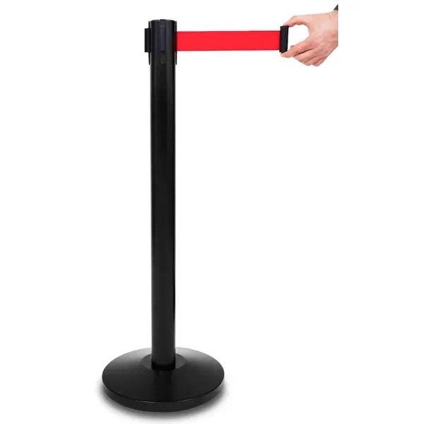 Afzetpaal | PREMIUM | Zwart Lintlengte 225cm | 920(h)mm