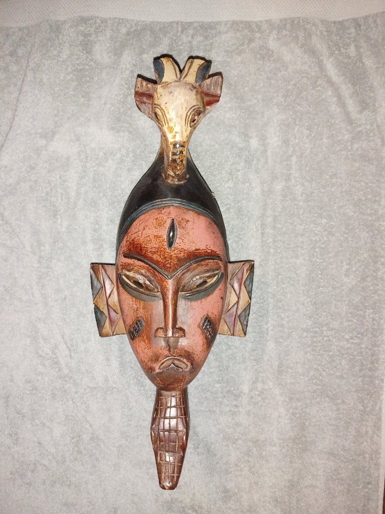 Masker, Antiek en Kunst, Kunst | Niet-Westerse kunst, Bruin, Ophalen, Masker, Hout