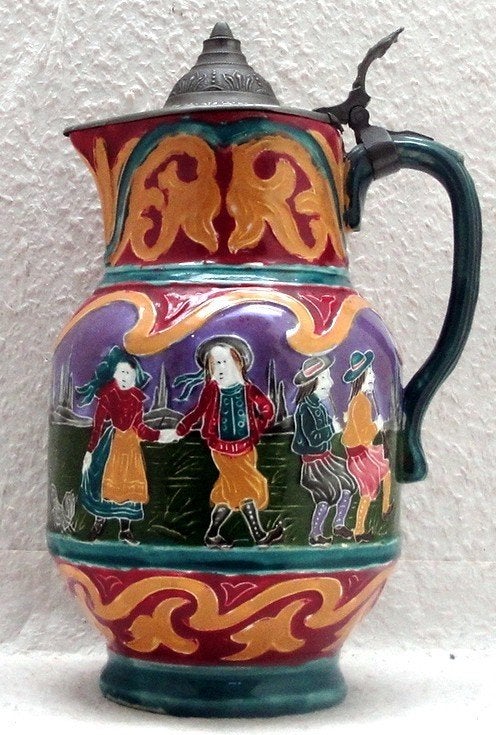 PICHET en BARBOTINE CLOISONNEE., Ophalen