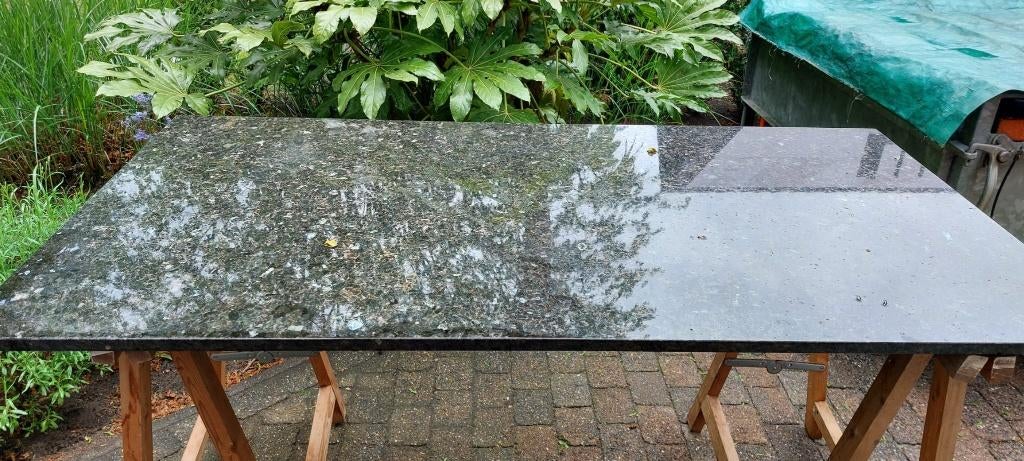 Granieten tafelblad, Ophalen, Overige materialen, Graniet donkergrijs, 50 tot 100 cm