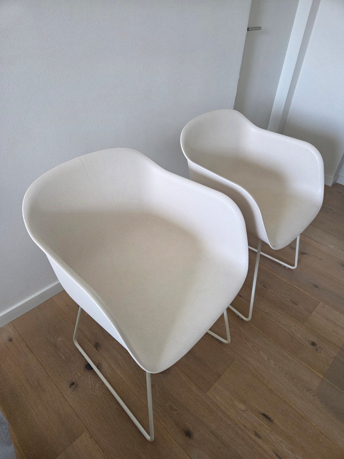 Paire de piètements traîneau Muuto Fiber – Blanc, Maison & Meubles, Chaises, Enlèvement ou Envoi, Blanc