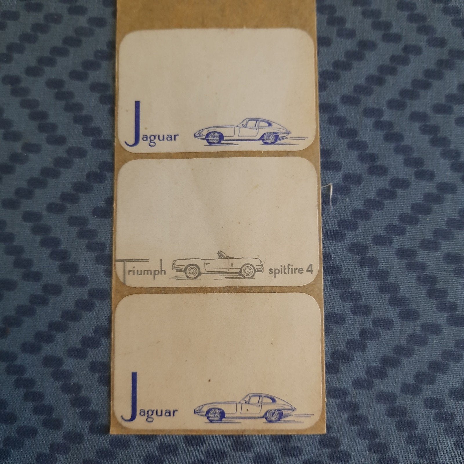 3 VINTAGE ETIKETTEN * JAGUAR en TRIUMPH *, Verzamelen, Ophalen, Zo goed als nieuw, Auto of Motor