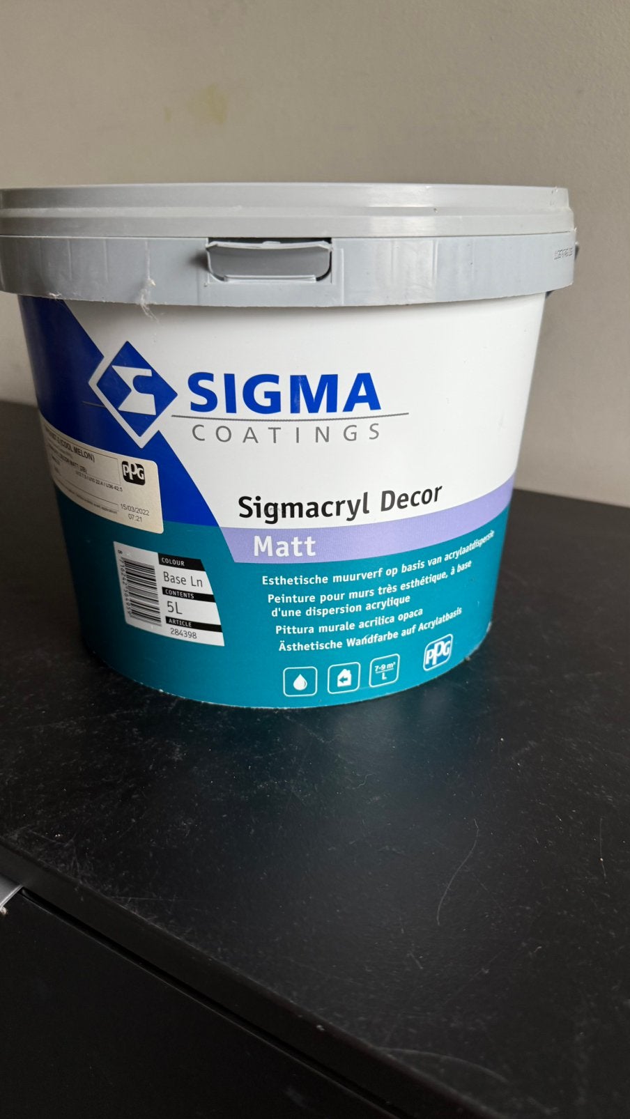 Sigma sigmacryl decor matt 2.5L, Ophalen of Verzenden, Zo goed als nieuw