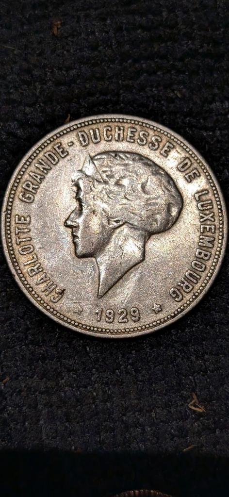 10 francs 1929 Luxembourg argent, Enlèvement ou Envoi, Autres pays, Monnaie en vrac, Argent