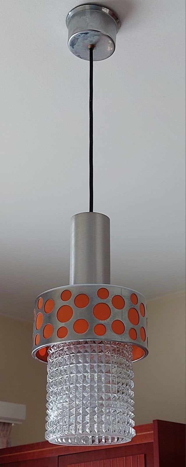 Lampe suspendue vintage « Massive Space Age », Enlèvement, Comme neuf, Verre, ´70´s