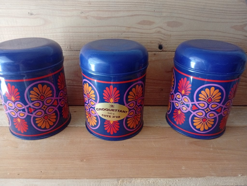 Boîtes Métal Vintage 70s Côte d'Or Ian Logan Pop Art, Enlèvement, Biscuits