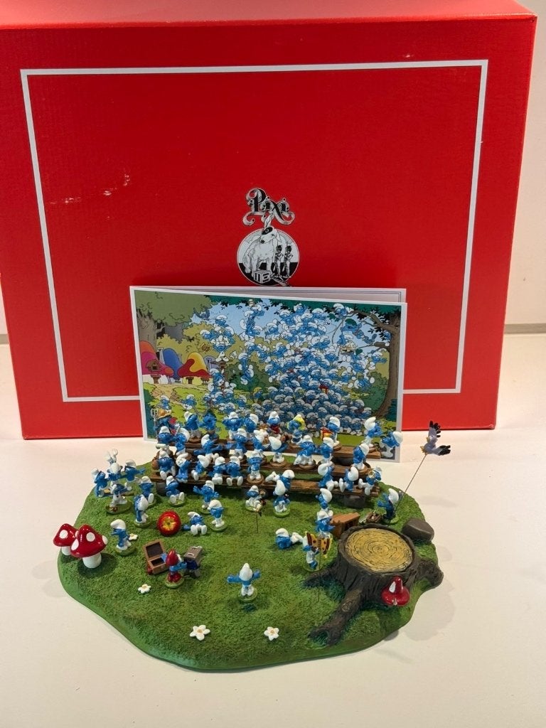 La photo de famille des schtroumpfs - pixi - peyo, Collections, Statues & Figurines, Enlèvement ou Envoi