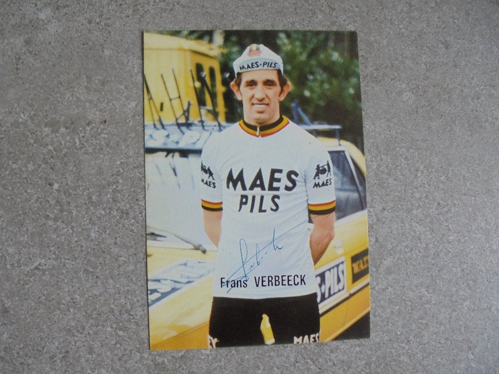 Gehandtekende Wielerfoto Frans Verbeeck, Verzenden