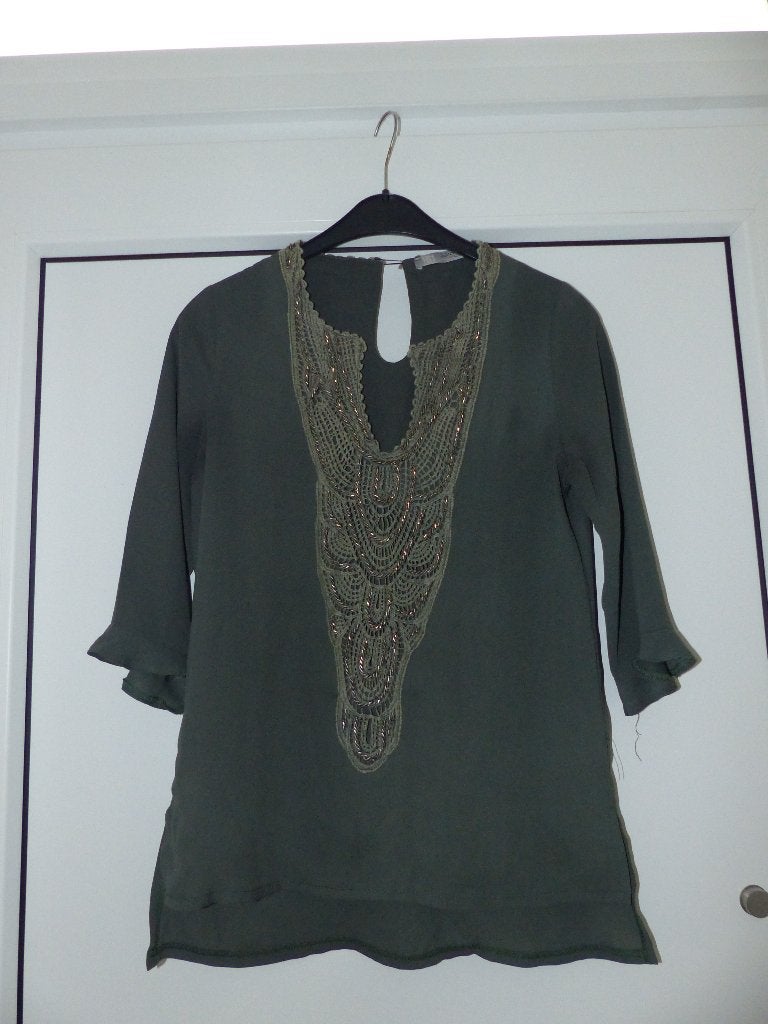 Groen bloesje Quinze heures trentes, Kleding | Dames, Ophalen of Verzenden, Zo goed als nieuw, Maat 36 (S), Groen