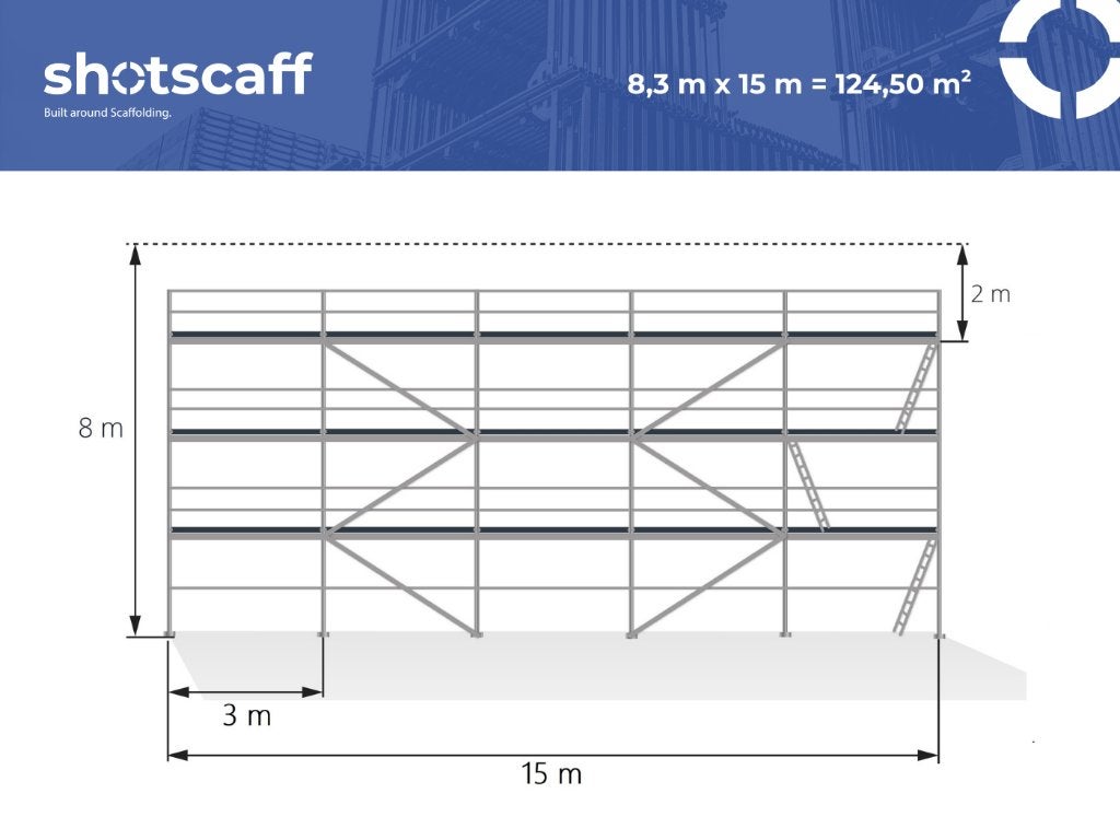 Aluminium Gevelsteiger Stelling | 125 m² | GRATIS LEVERING