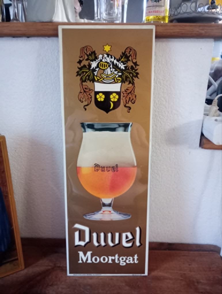 Brouwerij bier vintage reclame Duvel, Verzamelen, Biermerken, Gebruikt, Reclamebord, Plaat of Schild, Duvel, Ophalen of Verzenden