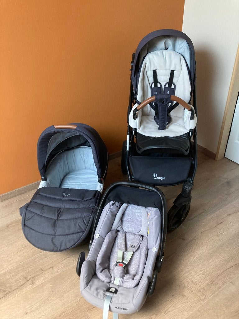 Buggy 3 in1: kinderzitje, draagmand en autostoel (maxi cosi), Enlèvement, Utilisé, Poussette combi, Avec siège auto
