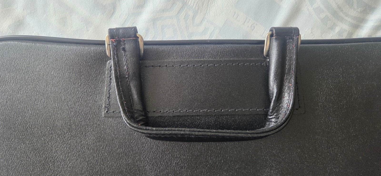 Klassieke Zwarte Lederen Aktetas / 3-Vaks, Handtassen en Accessoires, Ophalen